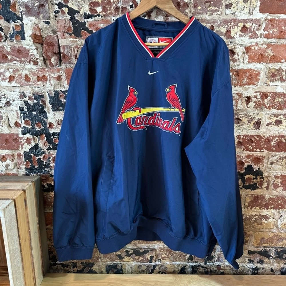 VTG 90s Y2K Nike Team St Louis Cardinals Pullover Windbreaker Jacket XL